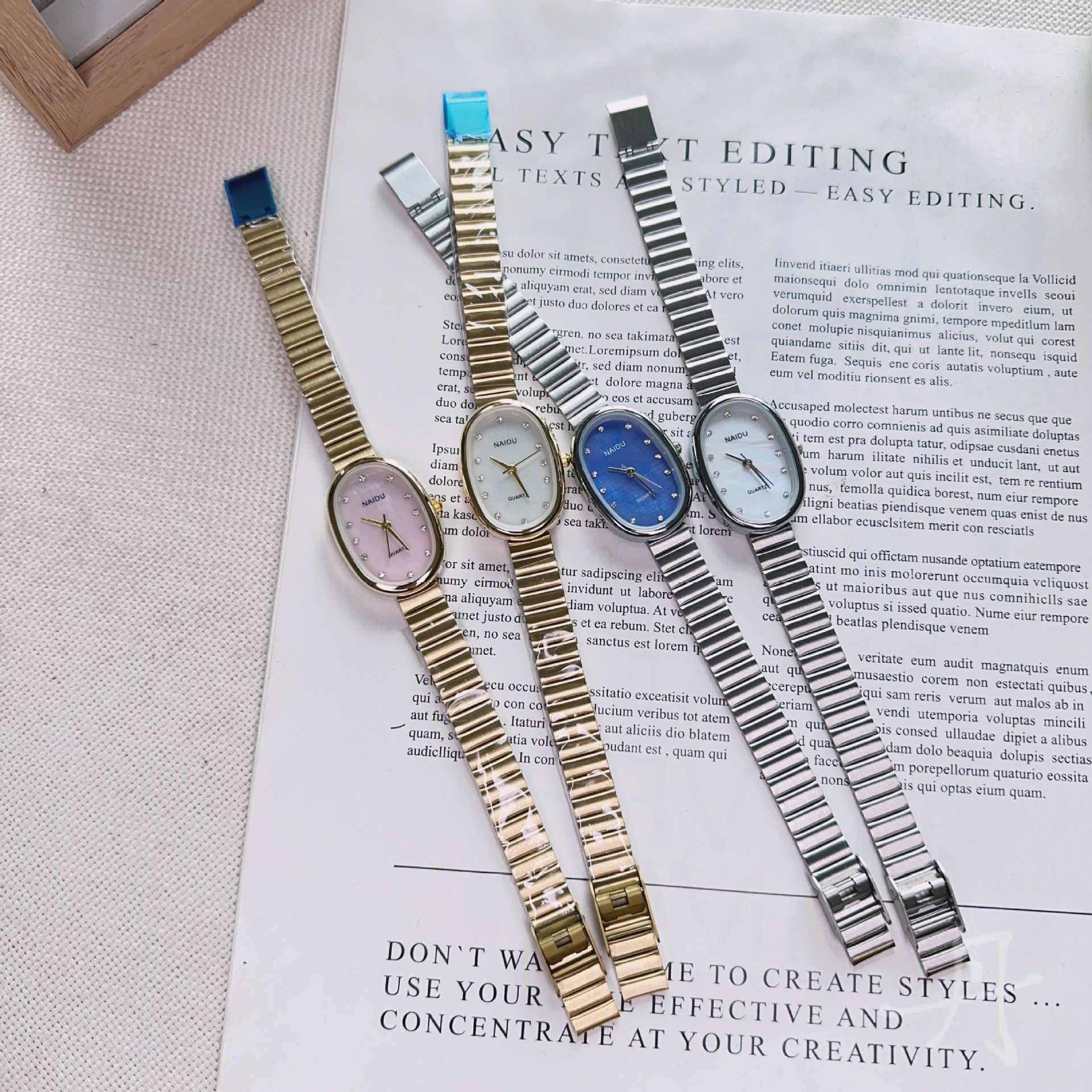 Pointer Display Type Classic Style Solid Color Folding Buckle Quartz Watch Women's Watches