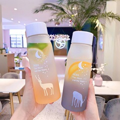Water cup, Korean version of internet celebrity, fall-resistant, trendy and cute, ins plastic cup, girl's portable creative tea cup for male and female students