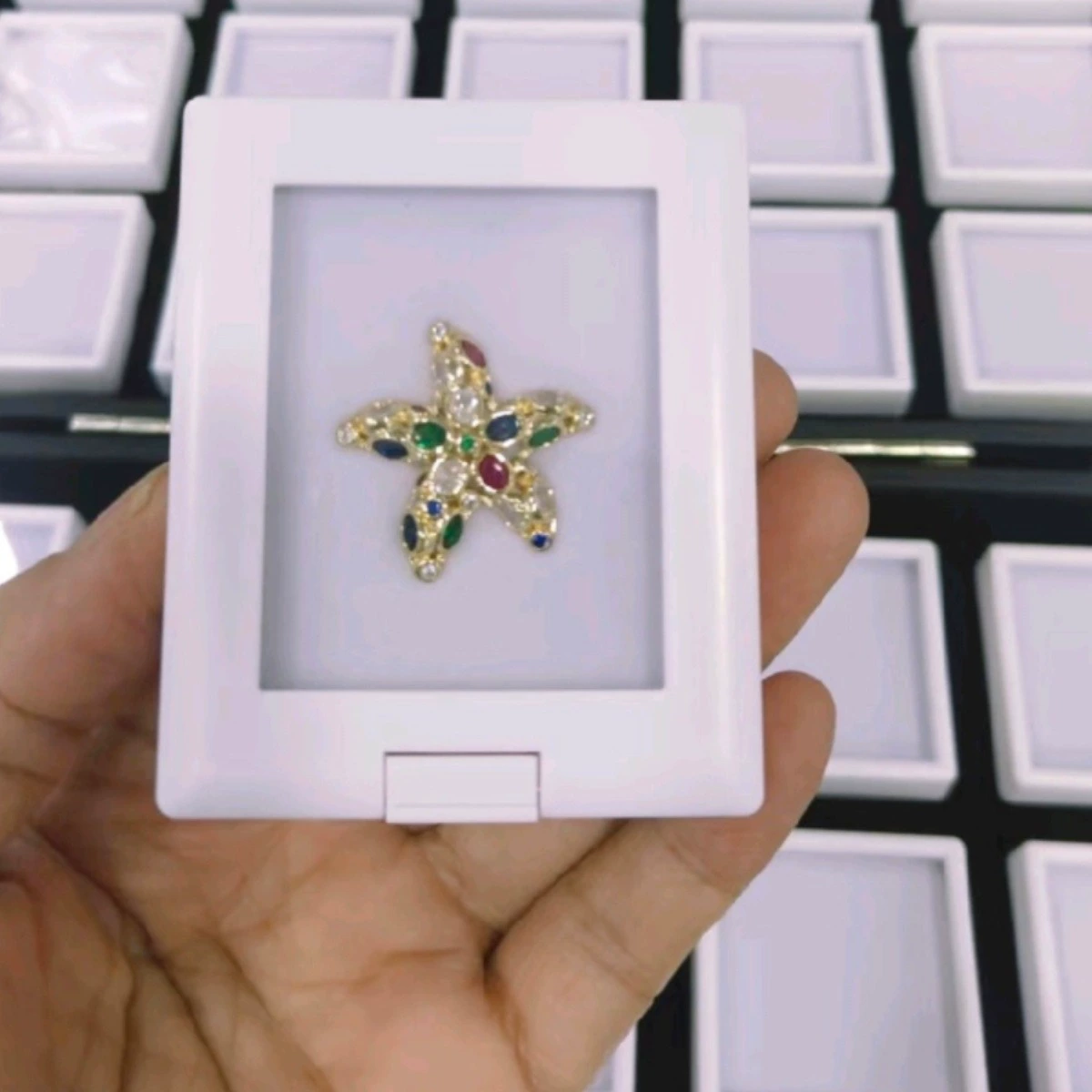 Коробка для драгоценных камней с откидной крышкой, коробка для камней, коробка для хранения, коробка для цветных драгоценных камней, шкатулка для бриллиантовых украшений, коробка для драгоценных камней с интерфейсом и коробкой для дисплея на подставке