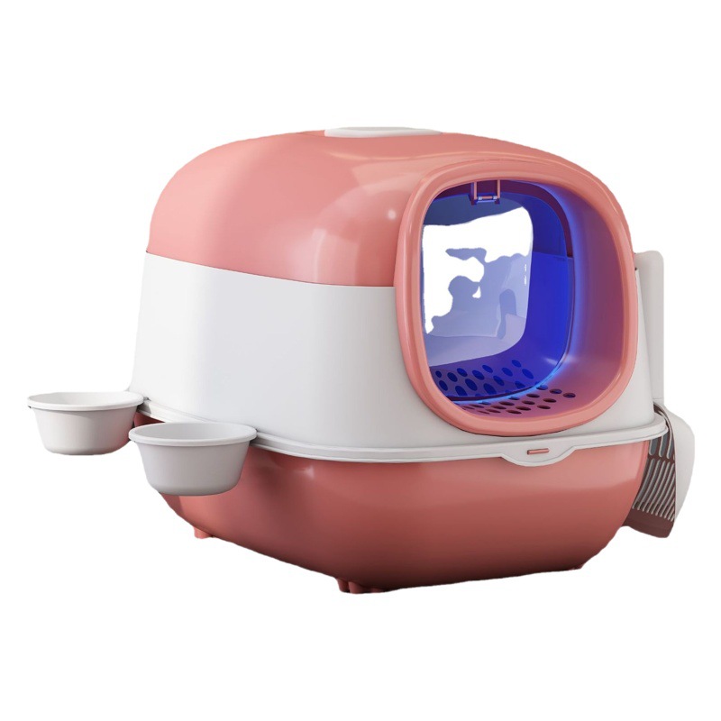 Caja de arena de gato cerrado nueva fábrica UV antibacteriano grande anti-Splash grasa gato inodoro mascotas suministros