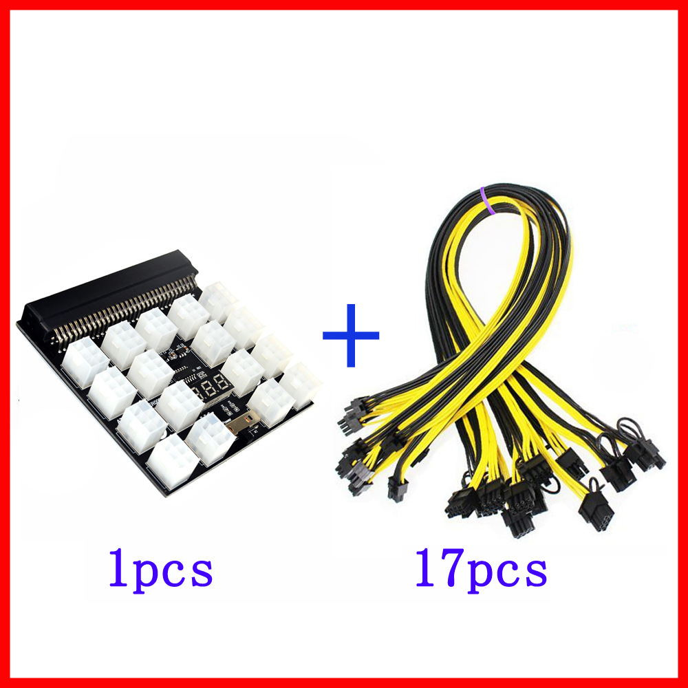 Tarjeta de conversión de energía del H-P del servidor 12 puerto 17 Puerto * 6pin adaptador de tarjeta 12V tarjeta gráfica de alta potencia Tarjeta de alimentación