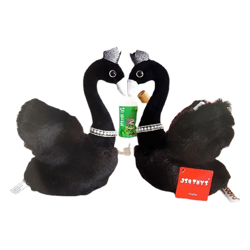 Nuevo negro Cisne peluche lindo corona blanco Cisne muñeca decoración muñeca regalo femenino al por mayor