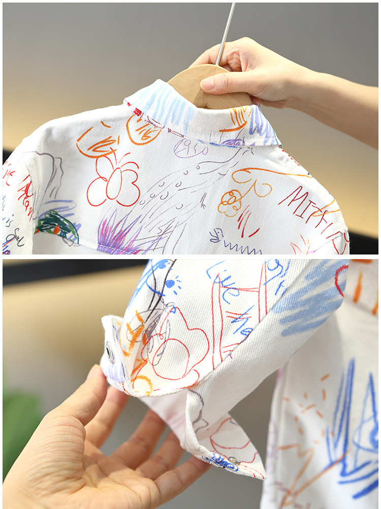 5869 Chaqueta de camisa de otoño para niños 2025 nueva ropa de otoño para niños hermosa tendencia de moda primavera y otoño para niños a principios de otoño