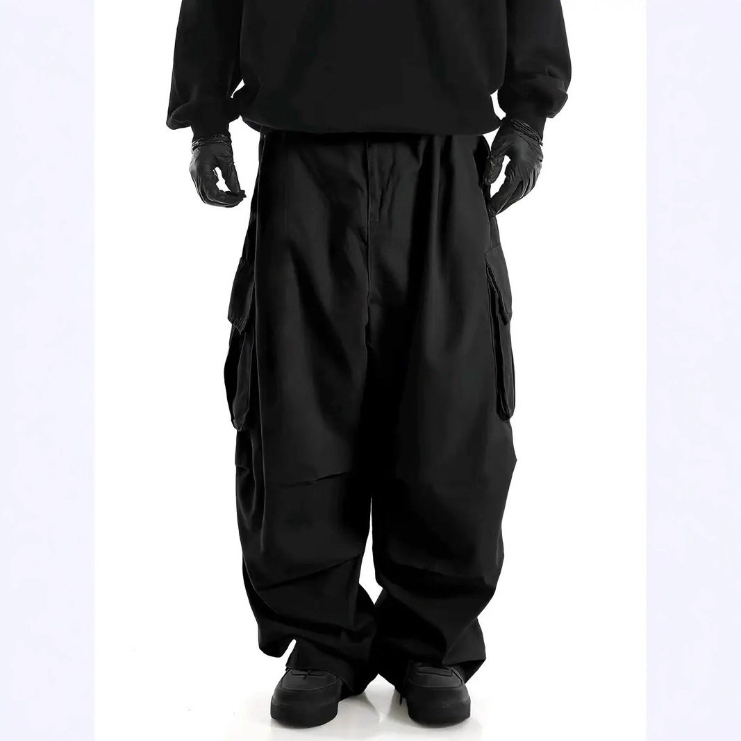 Cross-Border Men's Pants European Size American Style Foreign Trade Jogger Pants Wide Straight Pants Parachute Pants Wide-Leg Pants Cargo Pants Skirt Pants