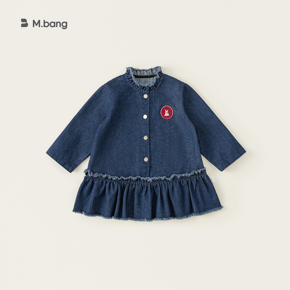 Yubao ropa infantil de niñas vaqueros primavera nuevo vestido infantil de niñas coreana falda de lótus falda de manga larga