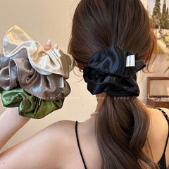 優しい気質のサテンの大腸の髪のひもの女性のフランスの高級感の髪飾りのファッションの百合の皮の筋は髪の毛の縄を刺します。