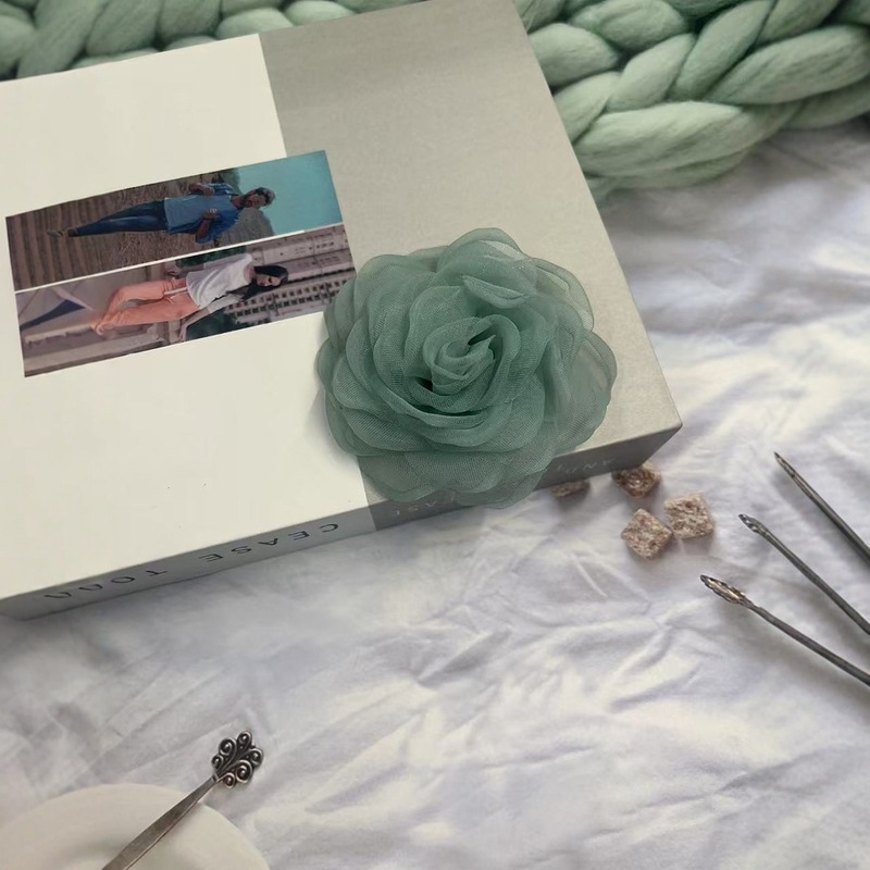 Caro同款烤边布艺花朵9cm立体烧边花朵diy发饰鞋帽胸花饰品配件|undefined