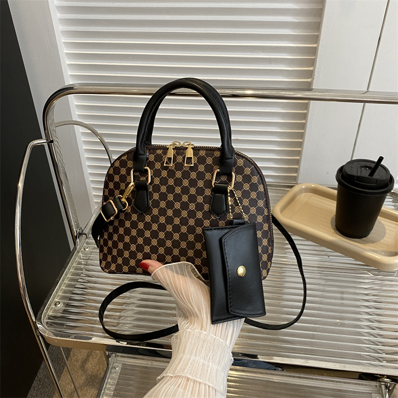 Bolso Tipo Concha Estampado de PU con Cremallera para Uso Diario