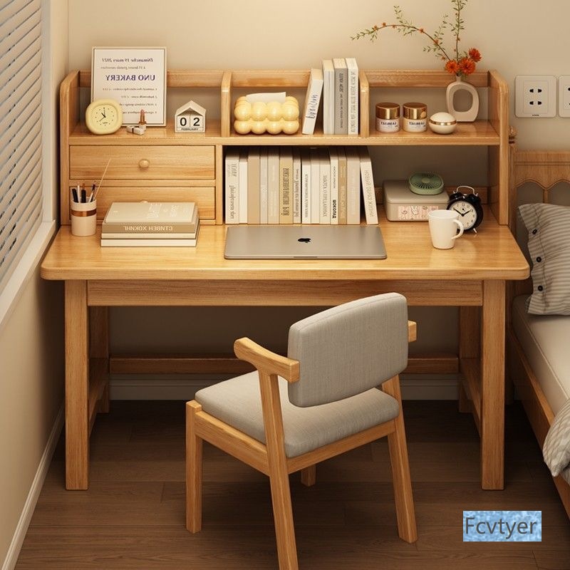 Singularity Student Solid Wood Desk Study Bedroom Computer Desk Simple Desk Home Writing Desk Desk Bookshelf One