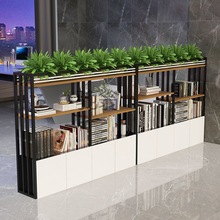 棙T办公室屏风小隔断置物架现代简约隔断柜餐厅围栏绿植工位花架