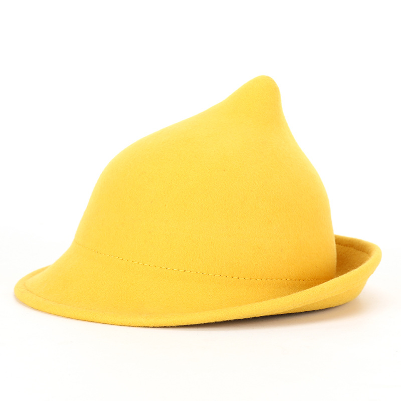 Sombrero mágico personalidad europea y americana sombrero mágico sombrero de fieltro halloween forma de escenario curling sombrero de bruja de lana 54-57cm