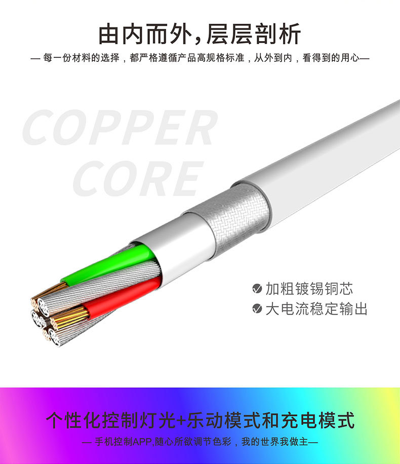 涂鸦智能流光RGB数据线手机充电线