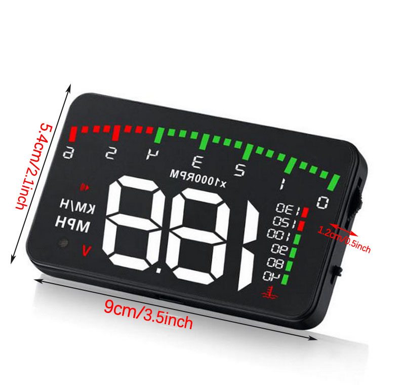 Hud Car Head-Up Display Displays Speed, Rpm, Water Temperature, and Voltage with 4 Practical Functions A900 Cross-Border