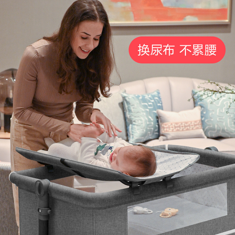 Juegos móviles cama plegable empalme cama portátil cama de bebé mecedora mesa de pañales de nuevo