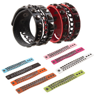 Cross-border European and American fashion bracelet square rivet bracelet non-mainstream punk rock iron chain multi-layer bracelet jewelry