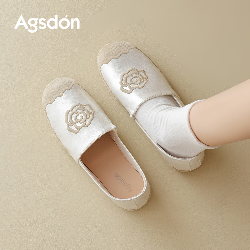 Zapatos de pescador de viento fragrante para mujeres 2025 nuevo otoño y invierno con suela gruesa perezosa con un solo zapato no se cansa