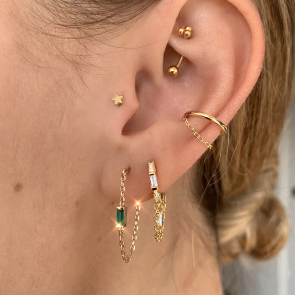 Fashion Geometric Sterling Silver Plating Zircon Earrings 1 Piece