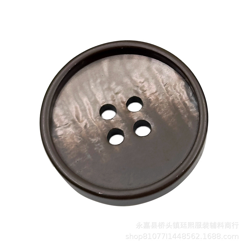 Botones de resina de madera marrón traje casual chaqueta suéter cardigán bordes delgados cuatro ojos abrigo botones de abrigo