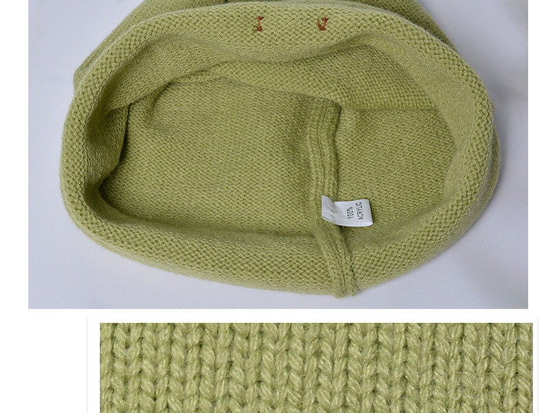9941 Autunno e inverno pelo sottile lavorato a maglia piccola etichetta tinta unita versatile cappello al chiaro di luna fascia grande da donna Baotou_voghion.com