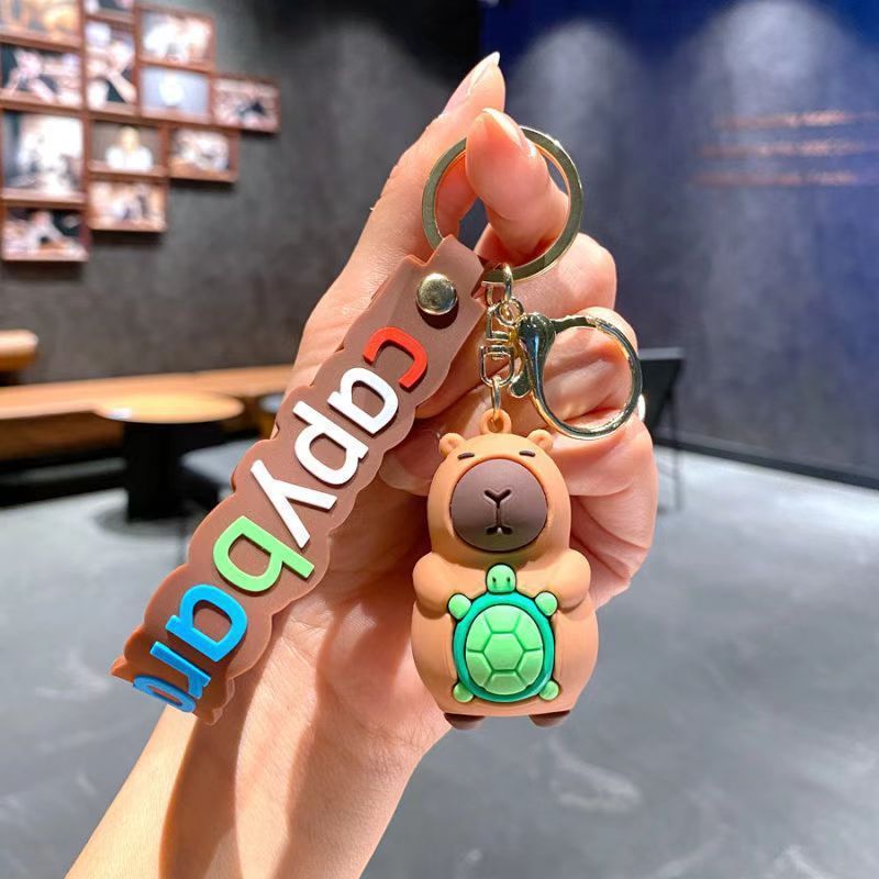 新款卡皮巴拉水豚钥匙扣挂件可爱公仔包包钥匙链娃娃机小礼品批发|undefined