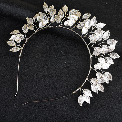 Factory direct sales bridal headwear hand-woven headband alloy copper wire forest leaf crown hair accessories wedding accessories for women