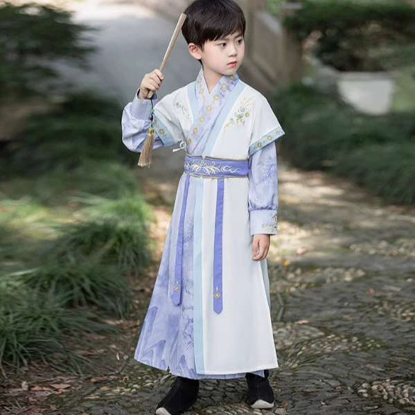 Детский костюм Тан в китайском стиле династии Хань для мальчиков и девочек, древний стиль, красивый детский древний костюм, стильный детский китайский костюм, весенне-осенний стиль