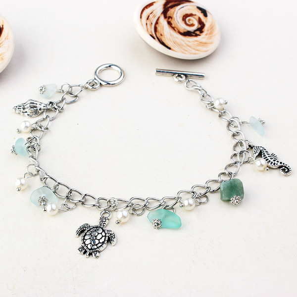 Sapphire ankle bracelet pearl for yoga