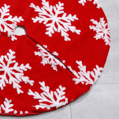 Christmas tree skirt snowflake plush socks tree base decoration Christmas tree decoration supplies height comfortable cotton velvet brocade