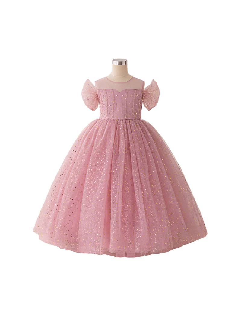 Niñas lindo vestido de princesa dulce vestido de tutú de boda de niña de las flores nuevo vestido de fiesta de cumpleaños de lentejuelas de moda