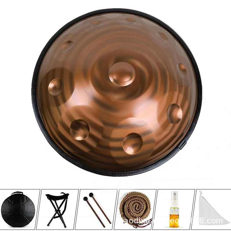Instrumentos musicales Disco de mano Batería Handpan de grado profesional Disco de mano 440Hz 432HZ Tambor etéreo Tambor de lengua de acero Exclusión transfronteriza