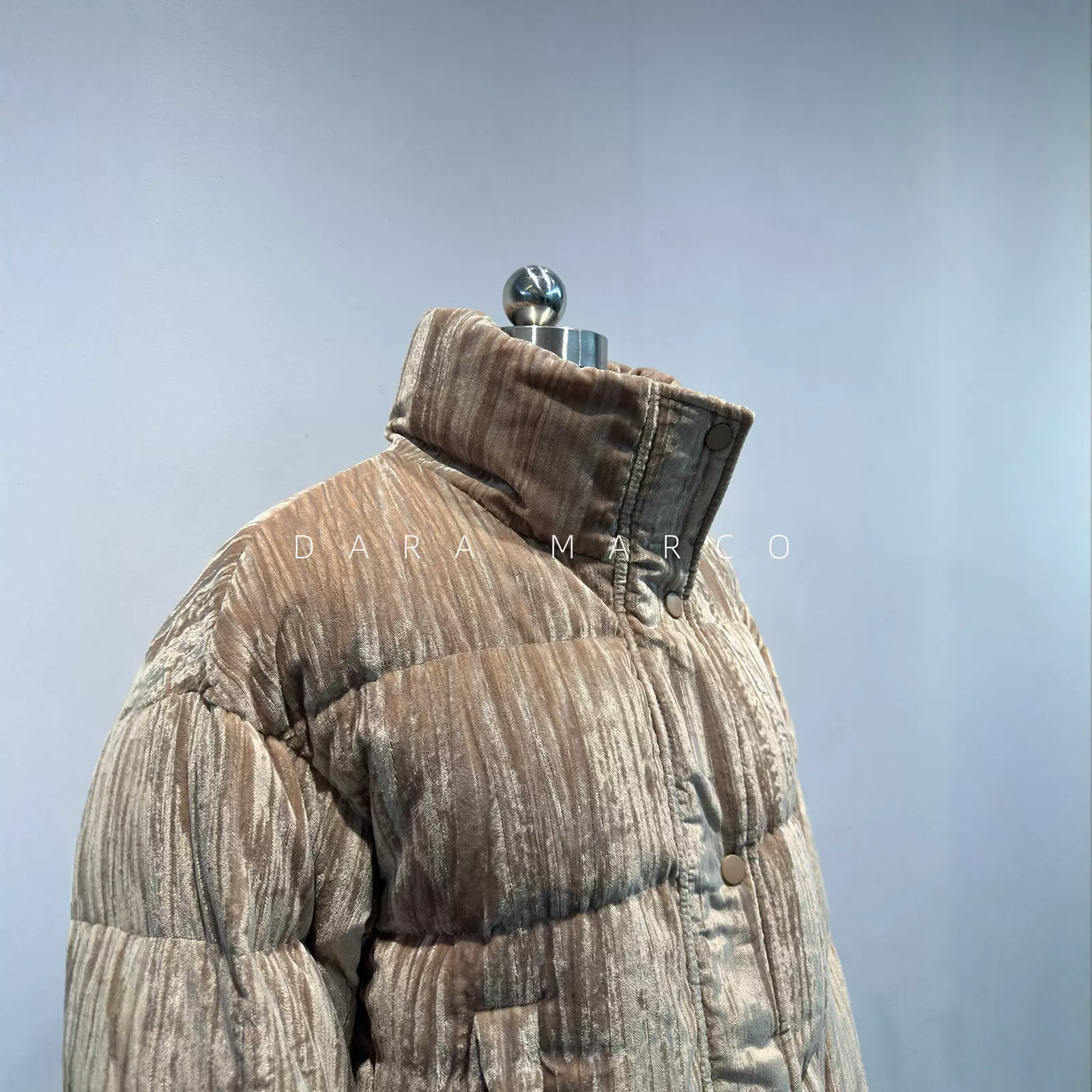 丝绒立领面包羽绒服~95高品质白鸭绒高蓬宽松短款夹克外套女秋冬