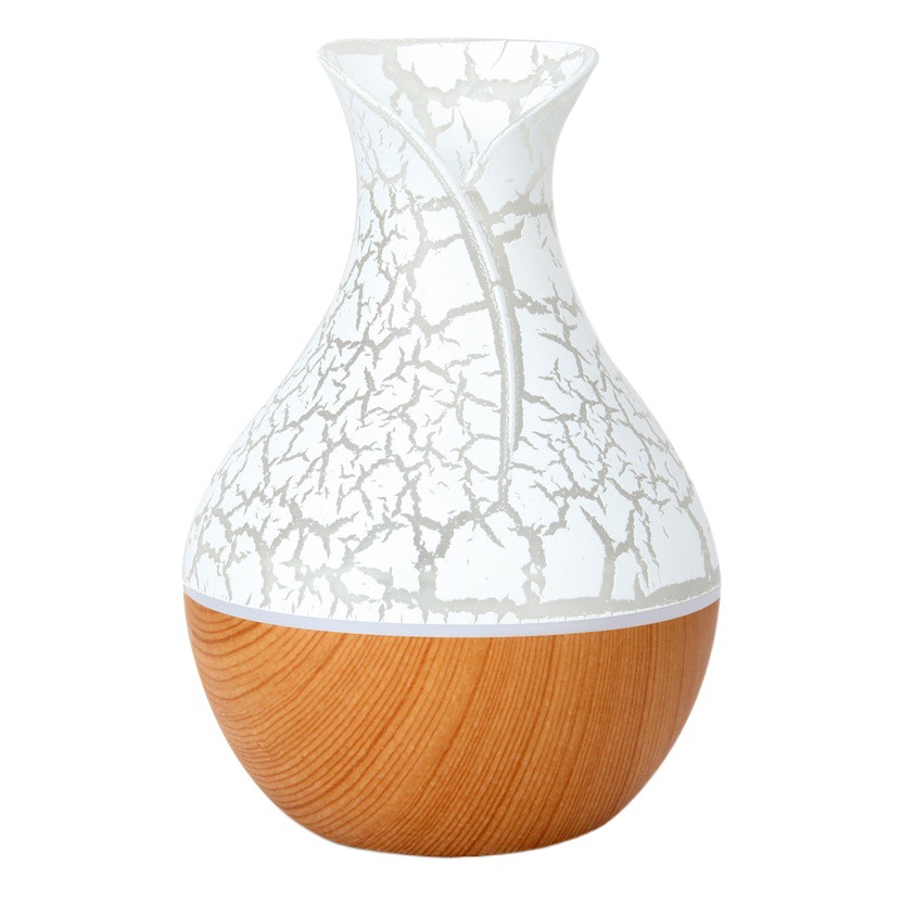 2024 fuente grieta estilo explosivo transfronterizo cielo estrellado profundo vetas de madera jarrón colorido luz nocturna Humidificador de aromaterapia USB