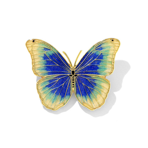 Butterfly Painted Oil Coat Pin, New Fashion, High-End Women's Design, Unique, Exquisite, Small Luxury, Distinctive Suit Pin