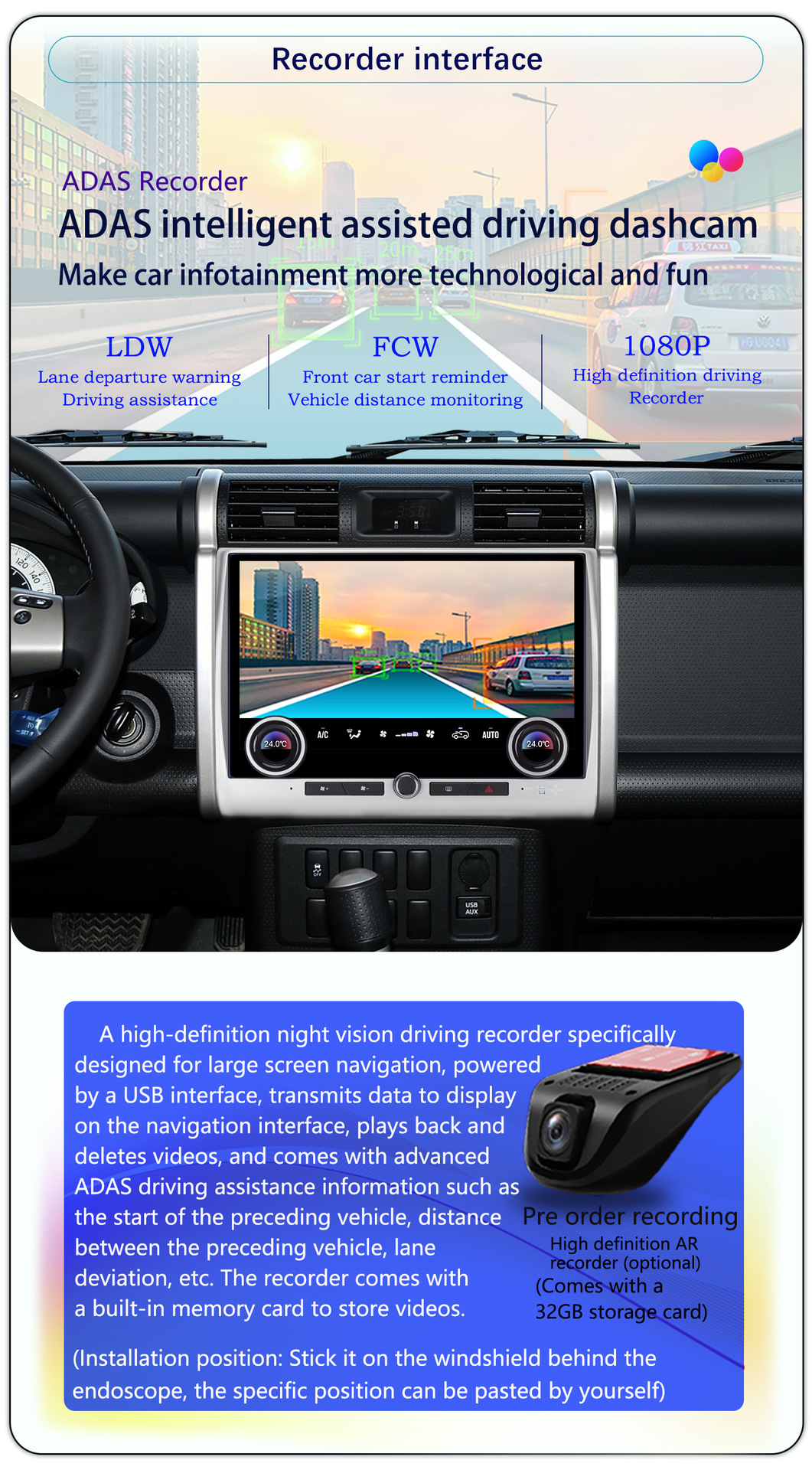 Suitable for 07-24 Toyota Cruiser Fj Modified with Large Screen 13.3inch Carplay In-Car Dvd Navigation System