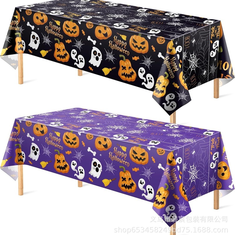 アマゾンのハロウィーンテーマ使い捨て防水peテーブルクロスは背景布にすることができる|undefined