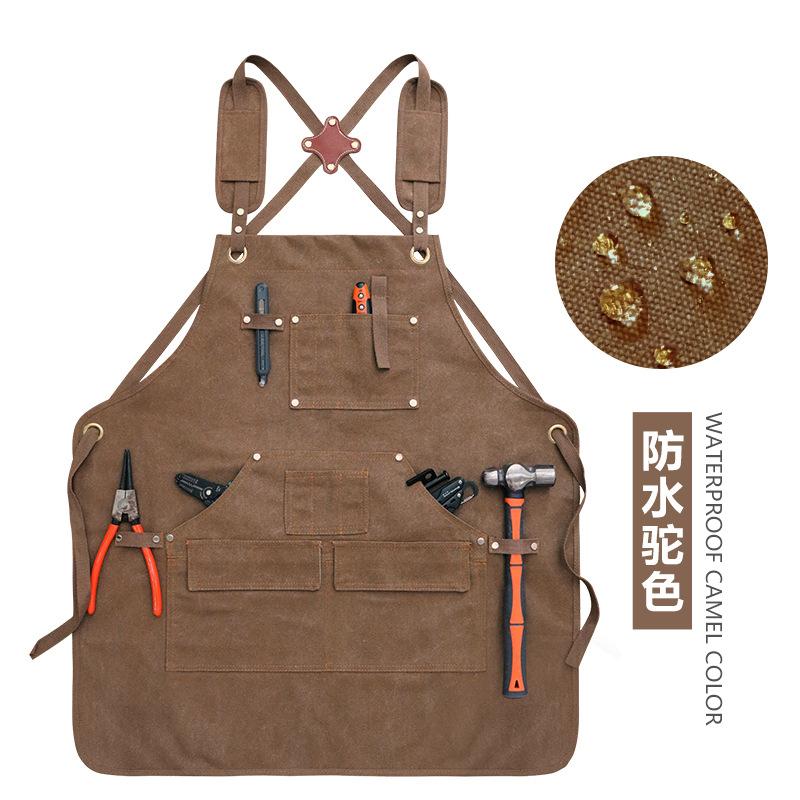 Comercio exterior engrosada lienzo delantal impermeable moderno simple ropa de trabajo estilo industrial hecho a mano electricista carpintería delantal al por mayor