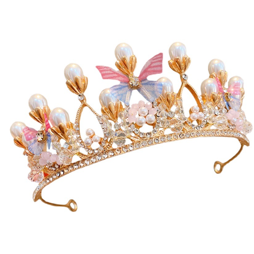 Gran corona diadema niños niña princesa niña cumpleaños regalo corona diadema accesorios para el cabello tocado cristal