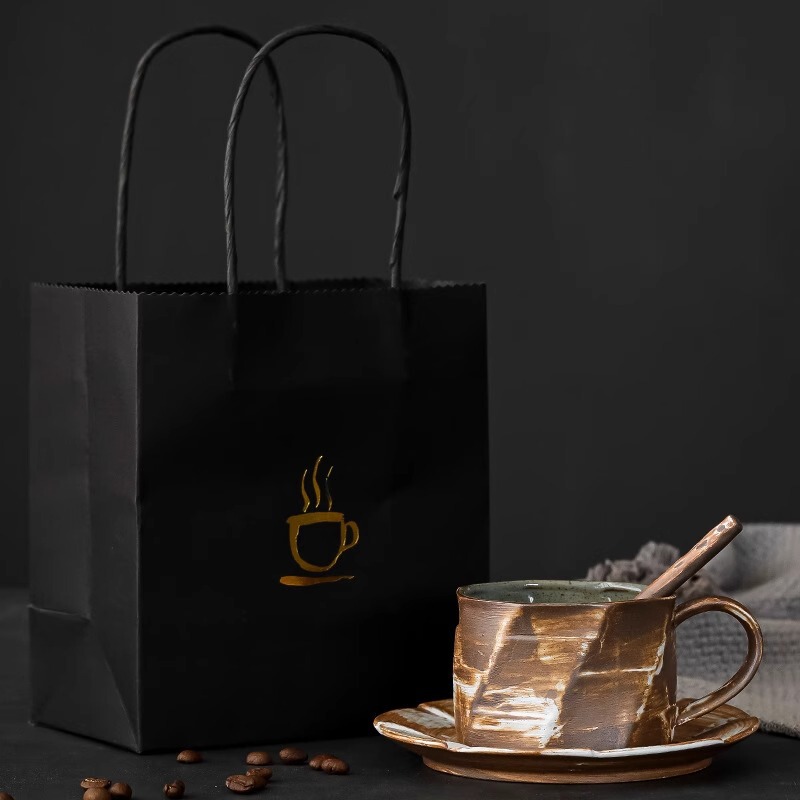 Creative American Coffee Cup Saucer Spoon INS Style Small Luxury Water Cup suit Personality Fashionable Mug Breakfast Cup