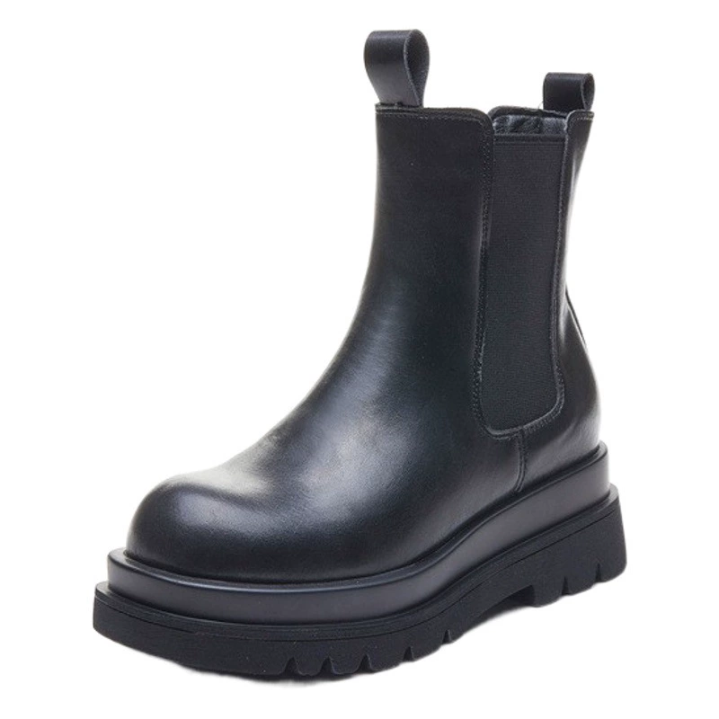 Женские сапоги-сигареты из натуральной кожи 2021, Осень-зима, новые ботинки Martin на толстой подошве, увеличенные на 8 см, повседневные Универсальные ботинки челси