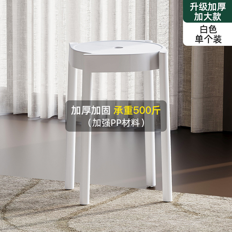 Taburete de plástico engrosada hogar apilable comedor silla repuesto mesa de comedor taburete moderno simple Banco alto taburete de plástico taburete redondo