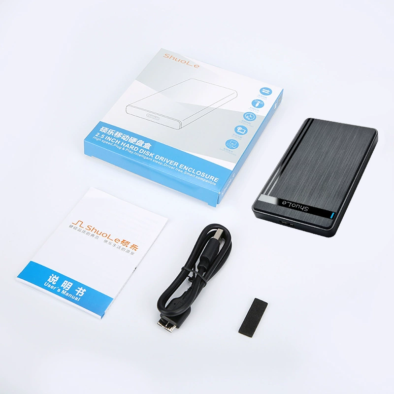 Корпус для 2.5" SSD/жесткого диска Shuole Shuole, SATA, USB 3.0, без инструментов, внешний переносной накопитель