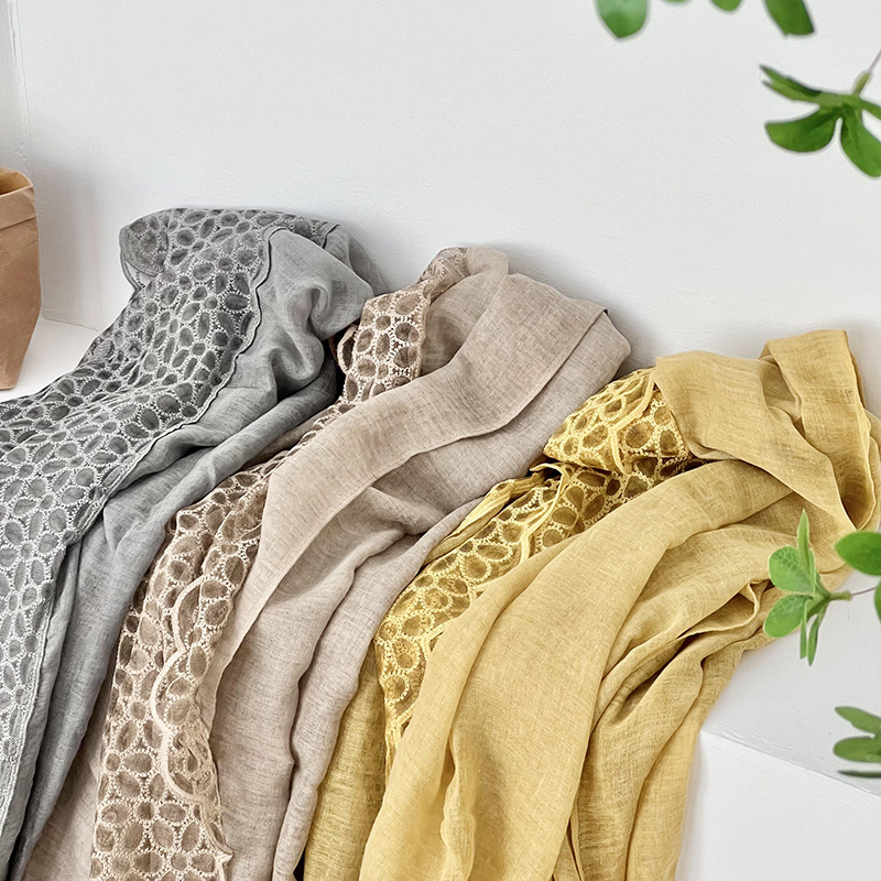 Bufandas de invierno femeninas de alta calidad lino de encaje bufandas delgadas bufandas de cuello bufandas de seda al por mayor