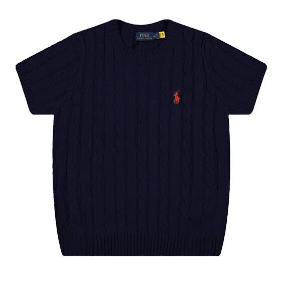Ralph Lauren Ralph Lauren Pony Logo Embroidered Twist Sweater Basic Short-Sleeved Casual Versatile T-Shirt