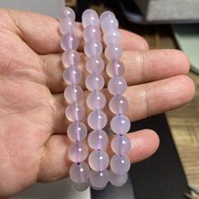 天然紫玉髓手鏈圓珠飾品單圈情侶個性手串紫玉晶配飾多色水晶批發