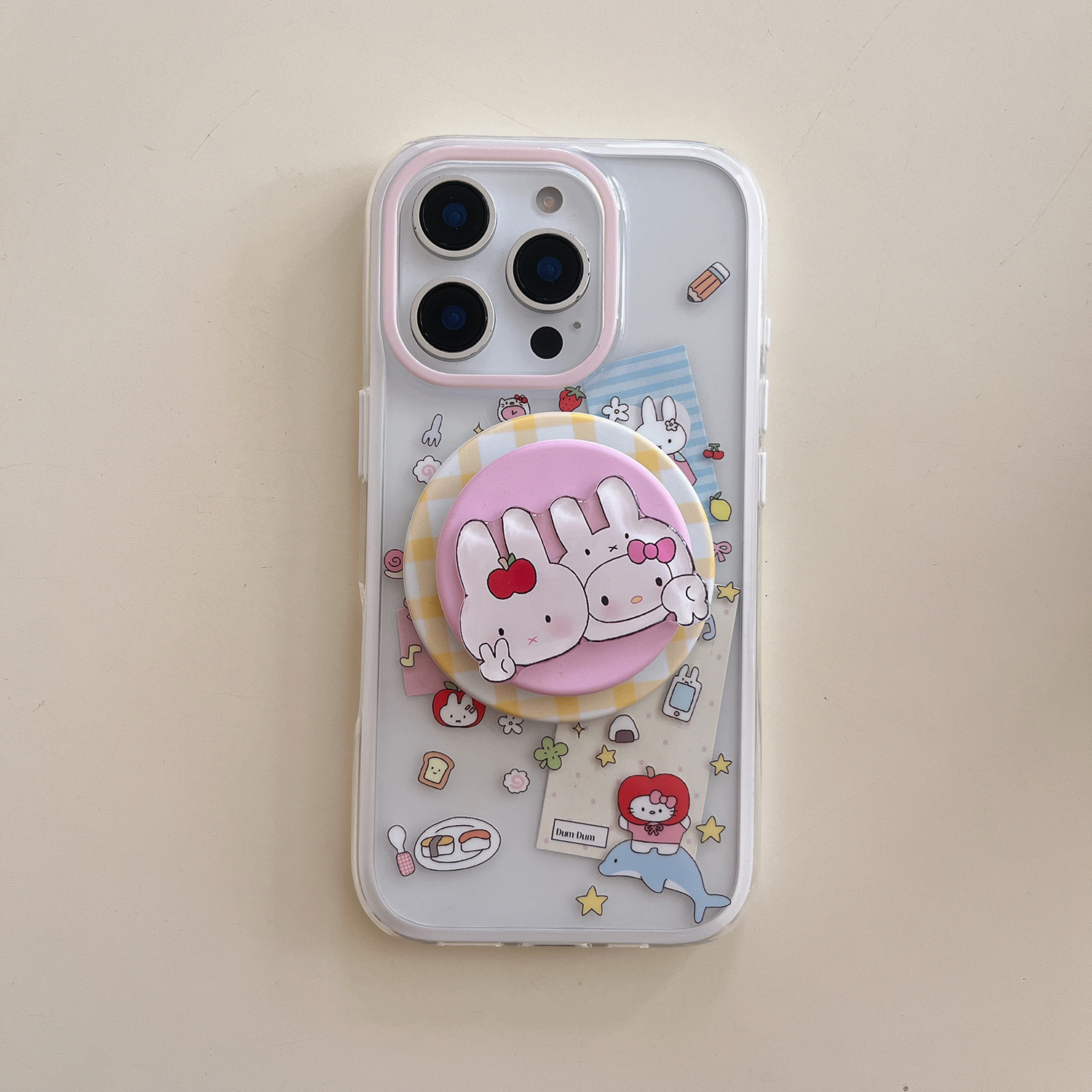 Dibujos animados lindo gato KT para Apple 16ProMax funda para teléfono móvil 15Pro dos en uno 14/13 atracción magnética 15PM hembra