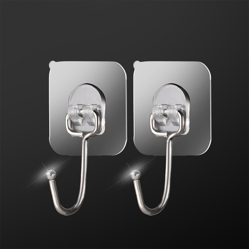 Extra-large strong hook, adhesive hook without drilling, seamless adhesive hook for bathroom, door-back kitchen wall-mounted clothes and hat hook