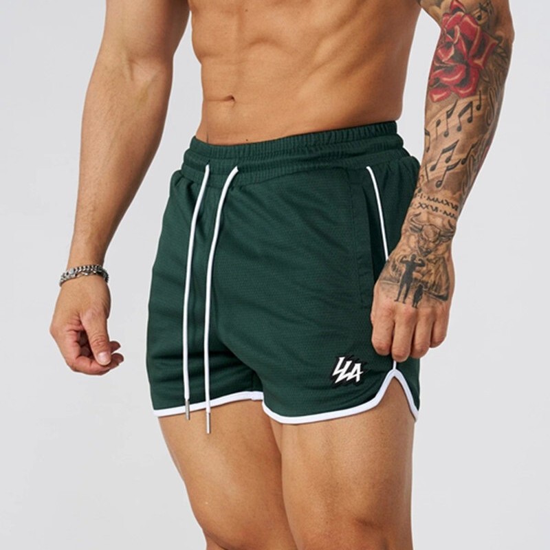 Youngla New Mesh Breathable Sports Shorts Quick-Drying Fitness Running Shorts Summer Casual Beach Pants