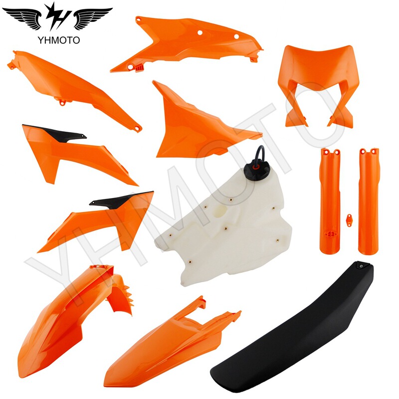 適用KTMプラスチックセットタンクシートマット付2023 2024 EXC 125 250 300 350 450|undefined