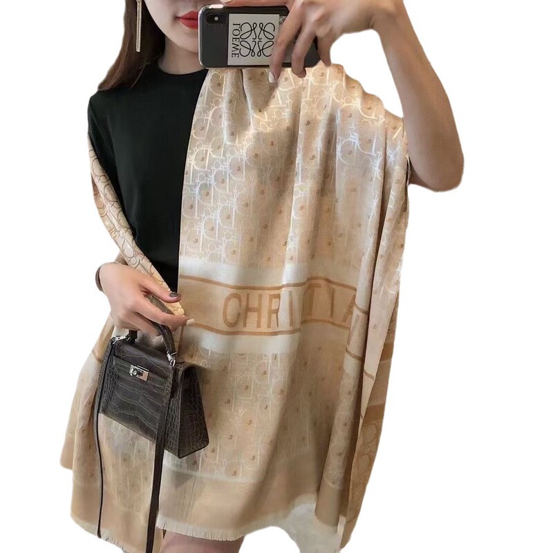新しい秋冬のアルファベットのマフラーの洋風のファッションのinsのフランスの気質の小さい大衆の百合のカップルの保温のマフラー|undefined