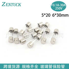 玻璃保险丝保险管5*20/6*30mm 250V 0.1A-30A 快速熔断器跨境货源